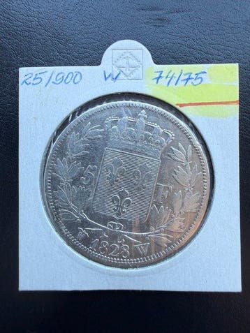 Frankrijk. Charles X. 5 Francs 1828-W, Lille (Zonder