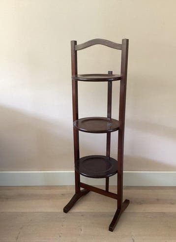 Présentoir à gâteaux - pliable - Acajou - étagère anglaise