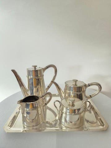 Koffieservies (5) - Art Deco Silver-Plated Tea and Coffee