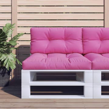 vidaXL Palletkussens 2 st stof roze, Verzenden, Nieuw
