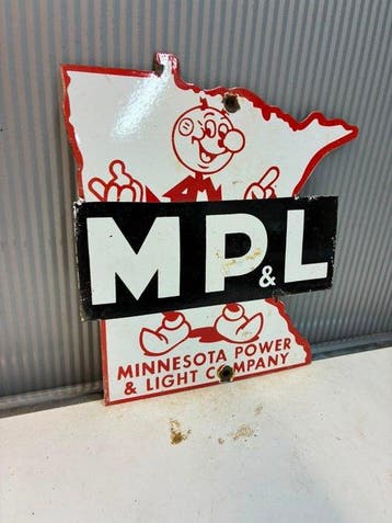 Minnesota Power & Light Company (MP&L) – Emaille Reclamebord