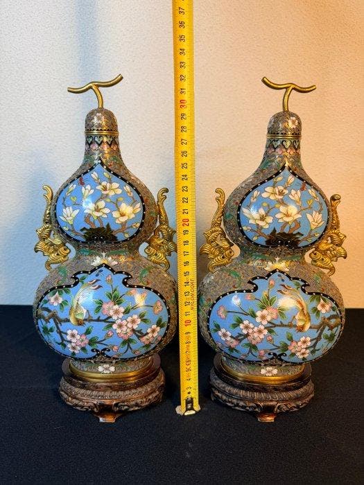 Dubbele kalebas vaas - Emaille - China, Antiquités & Art, Antiquités | Autres Antiquités