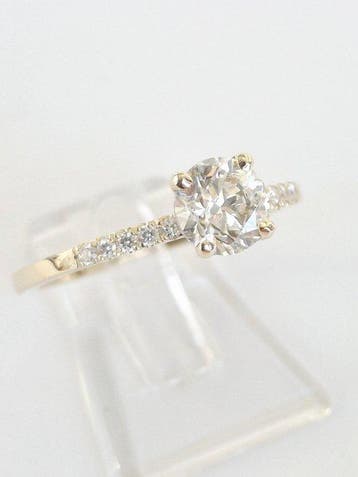 Bague de fiançailles - 14 carats Or jaune - 0.89ct. tw., Bijoux, Sacs & Beauté