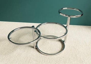 Table - Chrome, Verre - Basse design pivotante