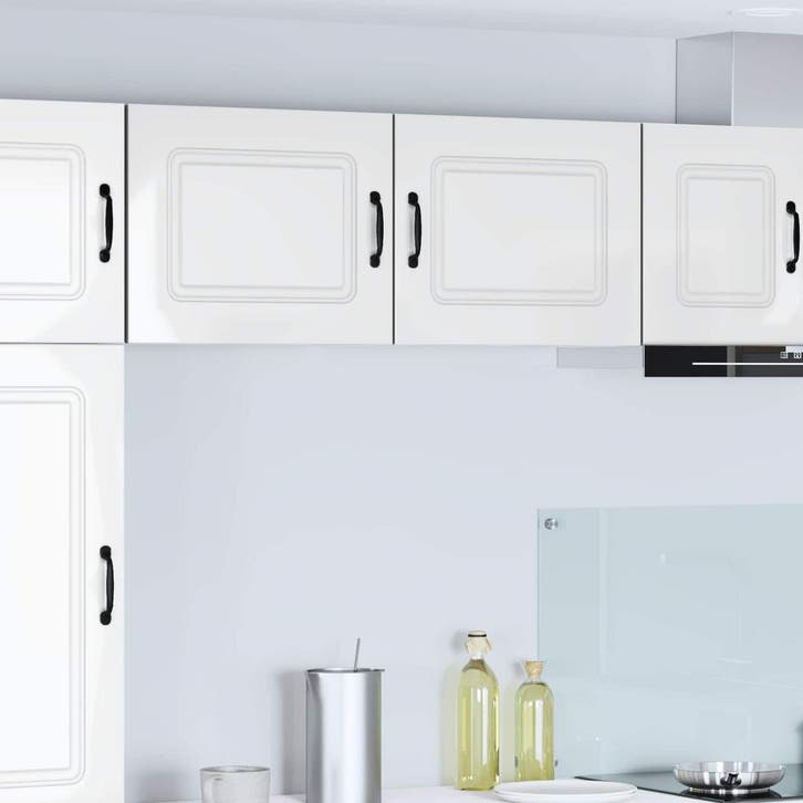 vidaXL Vaatwasserpaneel Kalmar 2 pcs Hoogglans wit Bewerkt, Maison & Meubles, Armoires | Autre, Envoi
