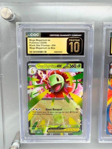 Pokémon - 3 Graded card - Mega Meganium ex - Mega Emboar ex, Hobby en Vrije tijd, Verzamelkaartspellen | Pokémon, Nieuw