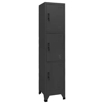 vidaXL Lockerkast 38x45x180 cm staal antracietkleurig, Verzenden, Nieuw