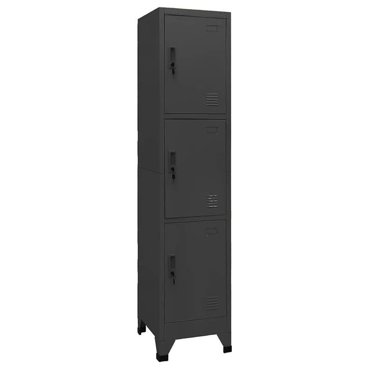vidaXL Lockerkast 38x45x180 cm staal antracietkleurig, Huis en Inrichting, Kasten | Overige, Nieuw, Verzenden