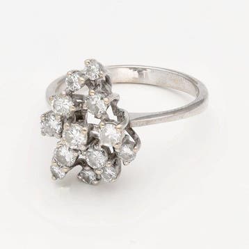 Ring - 18 karaat Witgoud Diamant (Natuurlijk), Nieuw