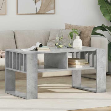 vidaXL Salontafel Beton Grijs 92 x 49,5 x 45 cm Bewerkt hout, Verzenden, Nieuw