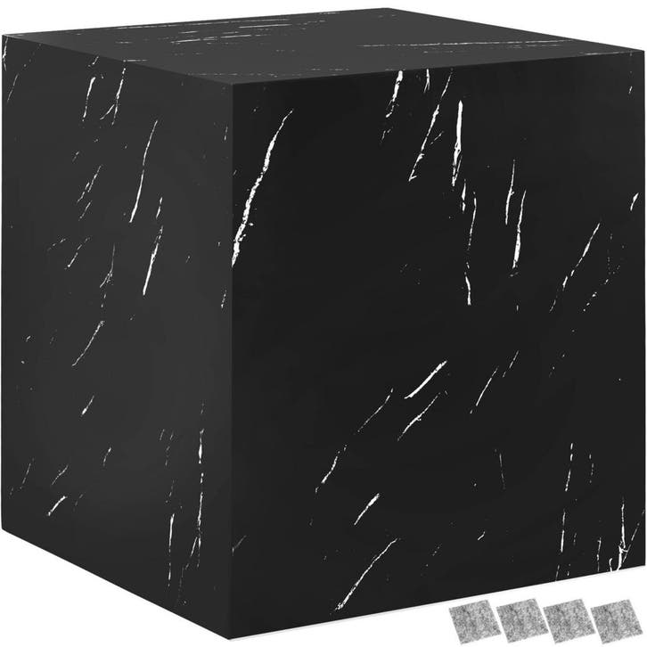 tectake Salontafel Lasley, draagkracht 45 kg - Marmerlook zw, Huis en Inrichting, Tafels | Salontafels, Verzenden