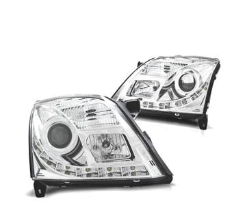 Phares Pour Opel Vectra C 02-05 Feux Diurnes Fond Chromé, Verzenden