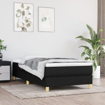 vidaXL Boxspring bed 100x200 cm stof zwart, Verzenden