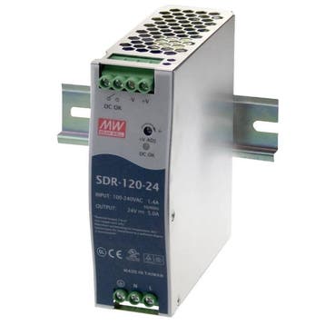 Mean Well SDR-120-48 - DIN-rail netvoeding - 48V/DC 2.5A, Verzenden