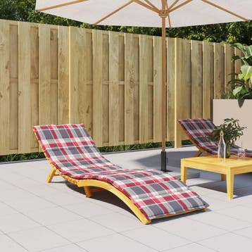 vidaXL Ligbedkussen 200x70x3 cm oxford stof ruitpatroon rood, Verzenden