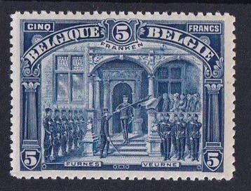 Belgique 1915 - 5F Veurne - FRANKEN - POSTFRIS - bien centré, Timbres & Monnaies