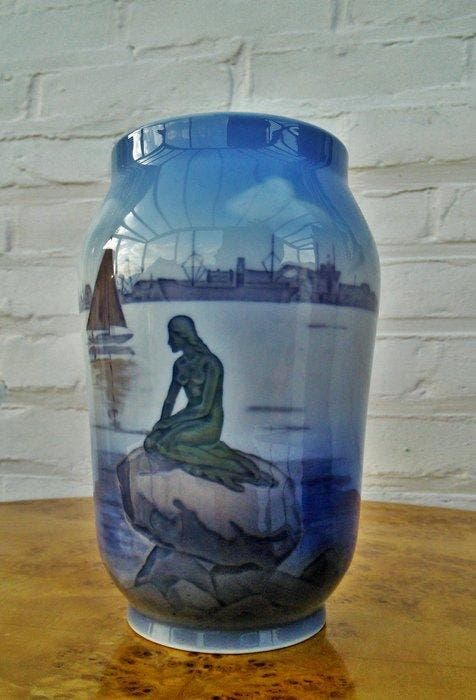 Royal Copenhagen - Vaas - De kleine zeemeermin - Porselein, Antiek en Kunst, Curiosa en Brocante