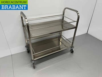 HCB inox Chariot de service 2 étages 95 cm Restauration, Verzenden
