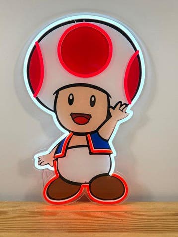 Nintendo - Toad - Enseigne lumineuse au néon - plexiglass
