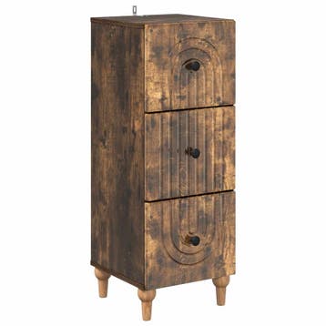 vidaXL Ladekast Gerookt eiken 33 x 34,5 x 90 cm Bewerkt hout, Verzenden, Nieuw