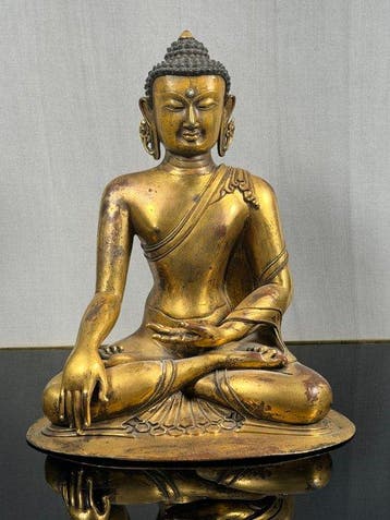 Figure - Bronce buddha “Shakyamuni“ - Bronze - Chine -