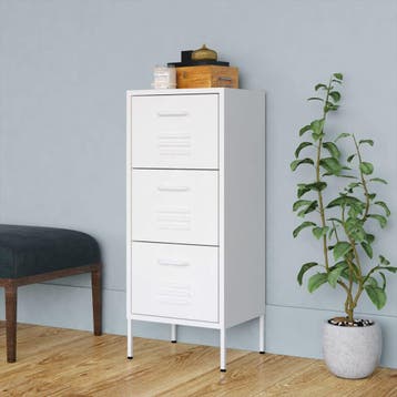 vidaXL Opbergkast 42,5x35x101,5 cm staal wit, Verzenden