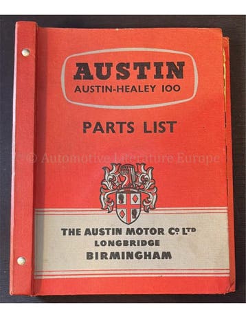 1956 AUSTIN HEALEY 100 ONDERDELENBOEK ENGELS