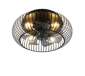 Trio JOHANNA VENTILATOR plafondlamp | E27 Fitting | mat zwar, Verzenden, Nieuw