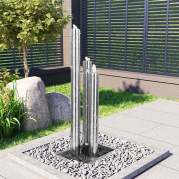 vidaXL Tuinfontein 48x34x123 cm roestvrij staal, Tuin en Terras, Verzenden, Nieuw