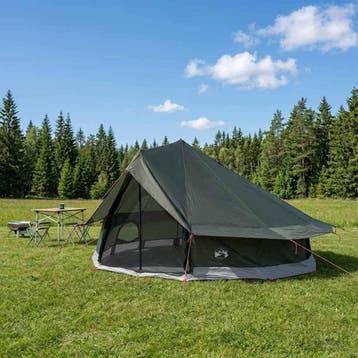vidaXL Tipi Tent 20-persoons Leger Groen Polyester en Staal, Caravans en Kamperen, Tenten, Verzenden, Nieuw