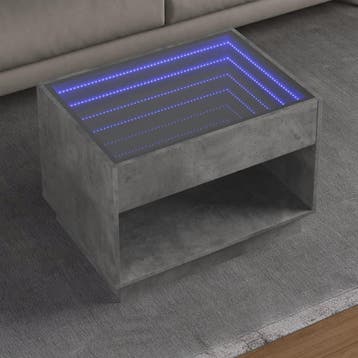 vidaXL Salontafel met Infinity LED 70x50x50 cm betongrijs, Verzenden