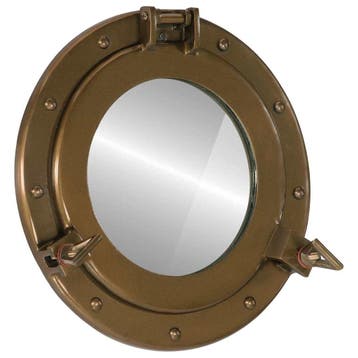 vidaXL Wandspiegel patrijspoort Ø30 cm aluminium en glas, Verzenden
