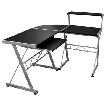 vidaXL Hoekbureau 132x112x99 cm bewerkt hout zwart, Huis en Inrichting, Verzenden, Nieuw