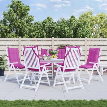vidaXL Stoelkussens 6 st hoge rug oxford stof roze, Verzenden, Nieuw