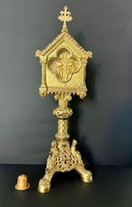 Reliekhouder - Verguld brons - 1850-1900 - Monstrans, Antiek en Kunst