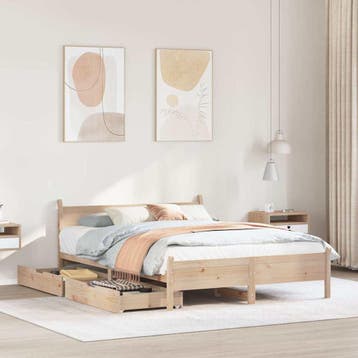vidaXL Bedframe zonder matras massief grenenhout 120x190 cm, Verzenden, Nieuw