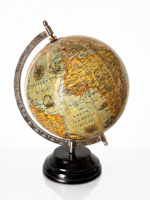 Terrestrial table globe - Elegant antique cartographic style, Antiek en Kunst, Curiosa en Brocante