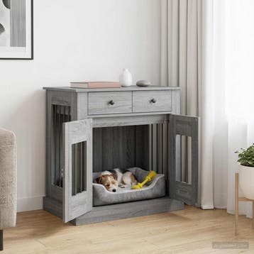 vidaXL Hond kennel meubel Grijs Sonoma 80 x 47,5 x 80 cm, Verzenden