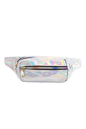 KIMU® Klein Holografisch Heuptasje Zilver Rechthoek Fanny Pa, Ophalen of Verzenden, Nieuw, Overige kleuren