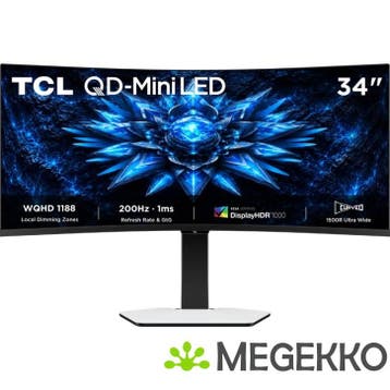 TCL 34C2A 34  WQHD 200Hz Curved QD-Mini-LED VA Gaming, Computers en Software, Verzenden, Nieuw
