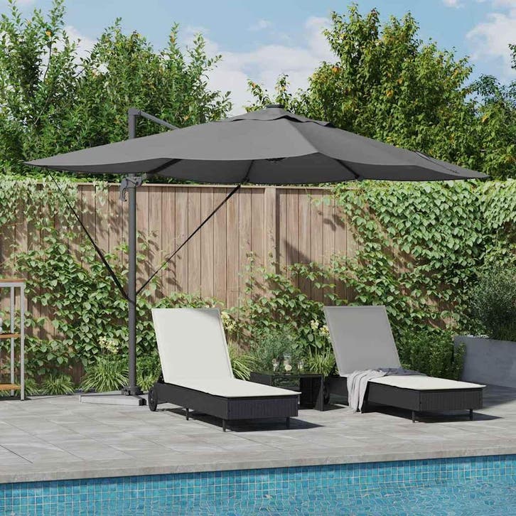 vidaXL Parasol Antraciet 352 x 251 x 265 cm Polyester en, Jardin & Terrasse, Parasols, Envoi