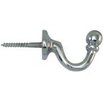 Schroefhaak Kogel 47mm glans chroom, Nieuw, Overige materialen