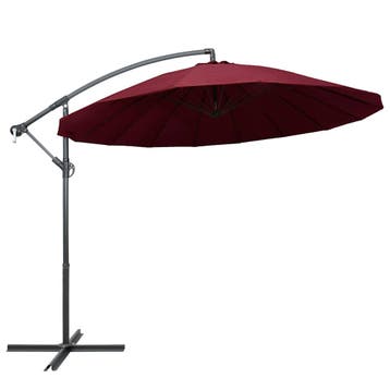 vidaXL Zweefparasol met aluminium paal 3 m bordeauxrood, Verzenden, Nieuw