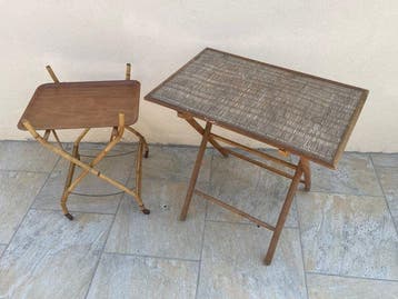 Tafel (2) - Hout, Rattan, Bamboe - Vouwtafel