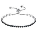 Fako Bijoux - Dames Armband Zirkonia Zwart - 2.5mm -, Verzenden, Nieuw