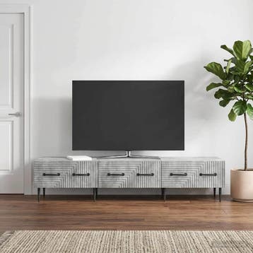 vidaXL TV Kast met lade Betongrijs 147 x 34,5 x 30 cm, Verzenden, Nieuw