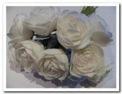 Camelia Roos Wit Foambloem 4 cm bundel 9 stuks, Nieuw