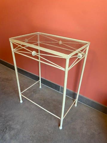 Bijzettafel - Smeedijzer, Glas, Antiek en Kunst