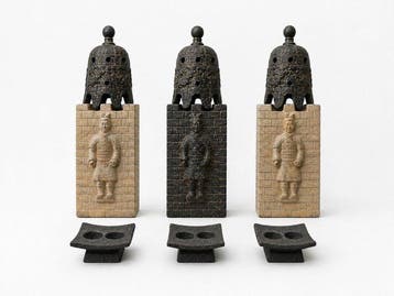 Beeld, tuinverlichting set van 3 stuks - 31 cm - gesteente