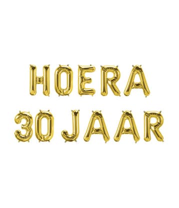 Gouden Ballonnen Set 30 Jaar Hoera 1,9m, Verzenden